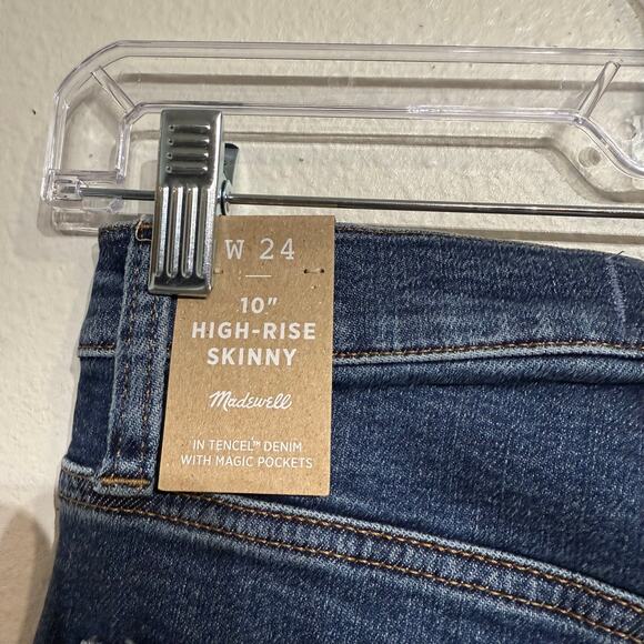 Madewell Blue 10" High-Rise Skinny Jeans Sz 24 NWT - Picture 7 of 13